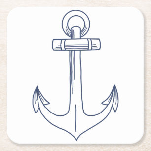 Ankeroverzicht Vierkante Kartonnen Onderzetter