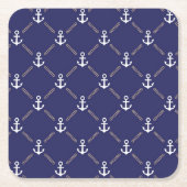 Ankerpatroon Vierkante Kartonnen Onderzetter (Voorkant)