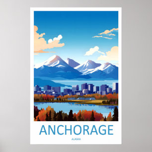 Ankerplaats Vintage Reisposter Ski Nationaal Park Poster