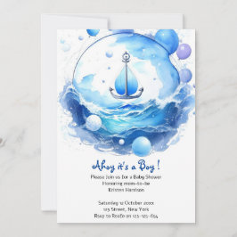 Anker's Ahoy Nautische Douche Boy Baby shower Kaart