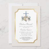 Ankers Aweigh nautisch Baby shower Uitnodiging (Voorkant)