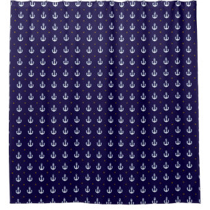 Ankers blauw douchegordijn