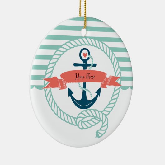 Ankers Nautisch - 2-zijdig Keramisch Ornament (Rechts)