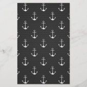 Ankers op zwart koolstofvezelpatroon briefpapier (Voorkant)