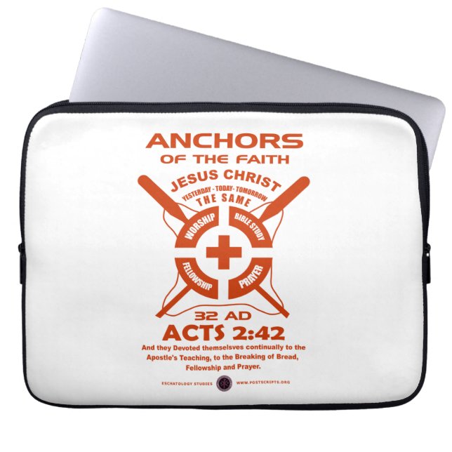 Ankers van het geloof laptop sleeve (Voorkant)
