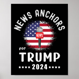 Ankers voor Trump 2024 Amerikaanse vlag stemmen Tr Poster