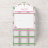 Ankers weg meisje nautische Baby shower All In One Uitnodiging (Buitenkant)