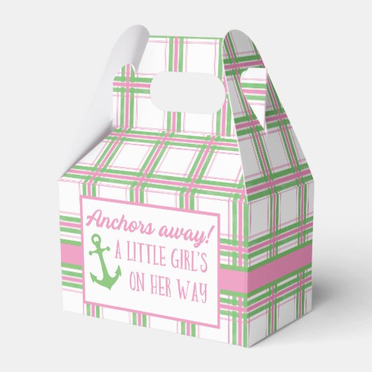 Ankers weg meisje nautische Baby shower Bedankdoosjes (Voorkant Zijde)