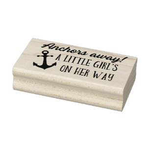 Ankers weg meisje nautische Baby shower Rubberstempel