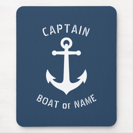 -ankerschip of naam blauw muismat (Voorkant)