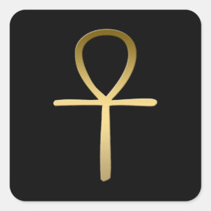 Ankh cross Egyptisch symbool Vierkante Sticker