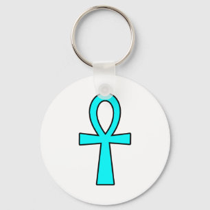 Ankh Egyptian Hieroglyphic Cross Key Life Blue Sleutelhanger