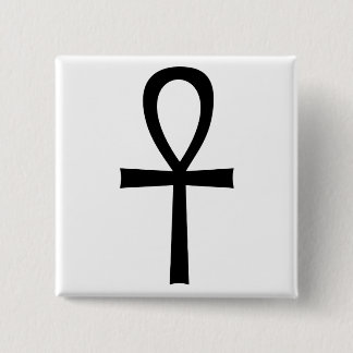 Ankh Egyptisch Levenssymbool Vierkante Button 5,1 Cm