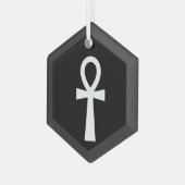 Ankh Egyptisch symbool Glas Ornament (Voorkant links)