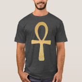 Ankh Gold Ankh Symbol w Egyptian Ankh Cross T-shirt (Voorkant)