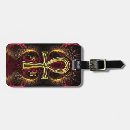 Ankh Gold Goddess aangepaste Initialen Bagagelabel (Voorkant horizontaal)
