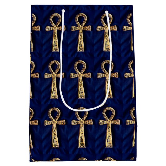 Ankh met Egyptische Hieroglyphs Medium Cadeauzakje (Achterkant)