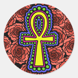 Ankh met Rozen Sticker