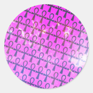 Ankh Pattern Ronde Sticker