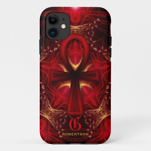 Ankh Rode Godin Monogram iPhone 5 Hoesje (Achterkant)