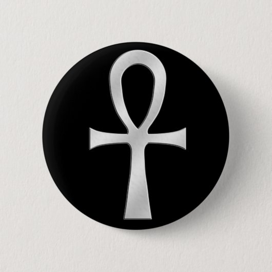 Ankh Silver Ronde Button 5,7 Cm (Voorkant)