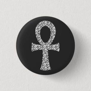 Ankh Swirl Pattern Ronde Button 3,2 Cm