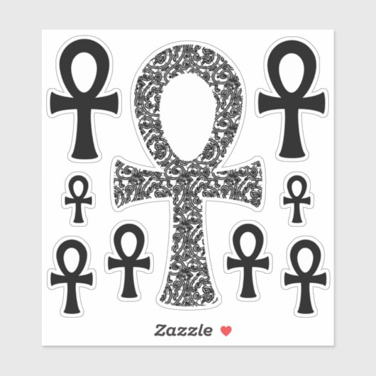 Ankh Swirl Pattern Sticker (Vel)