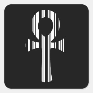 ANKH SYMBOL BAR CODE Ankhs Barcode Design Patroon Vierkante Sticker