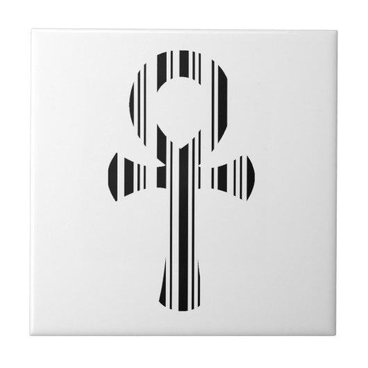 ANKH SYMBOOL BAR CODE Ankh's Barcode Ontwerp Patro Tegeltje (Voorkant)