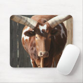 Ankole-Watusi Steer met enorme horens Mousepad Muismat (Met muis)