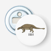 Ankylosaurus cartoon illustratie button flesopener (Voorkant)