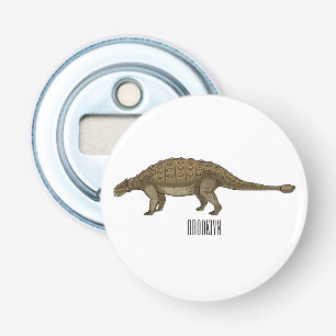 Ankylosaurus cartoon illustratie button flesopener