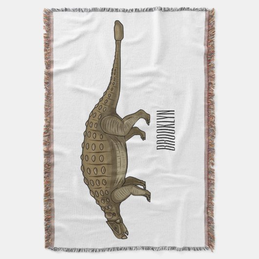 Ankylosaurus cartoon illustratie deken (Voorkant Verticaal)