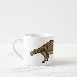 Ankylosaurus cartoon illustratie espresso kop