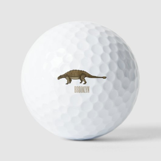 Ankylosaurus cartoon illustratie golfballen (Voorkant)