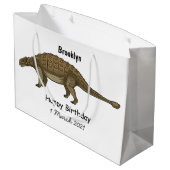 Ankylosaurus cartoon illustratie groot cadeauzakje (Achterkant Gekanteld)