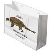 Ankylosaurus cartoon illustratie groot cadeauzakje (Voorkant Gekanteld)