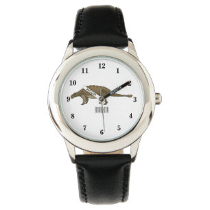 Ankylosaurus cartoon illustratie horloge