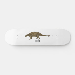 Ankylosaurus cartoon illustratie skateboard