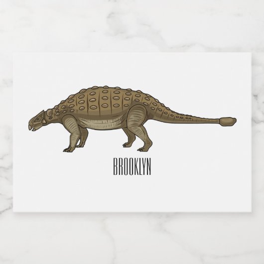 Ankylosaurus cartoon illustratie voedselcontainer etiket (Enkel label)
