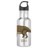 Ankylosaurus cartoon illustratie waterfles (Voorkant)
