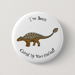 Ankylosaurus gepantserde dinosaurus illustratie ronde button 5,7 cm