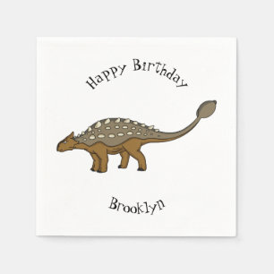 Ankylosaurus gepantserde dinosaurus illustratie servet