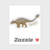 Ankylosaurus gepantserde dinosaurus illustratie sticker (Vel)