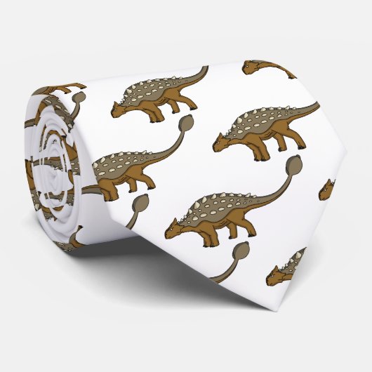 Ankylosaurus gepantserde dinosaurus illustratie stropdas (Opgerold)
