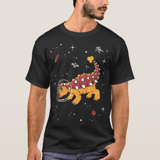 Ankylosaurus in de ruimte - Cool Dinosaur T-shirt (Voorkant)