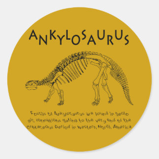 Ankylosaurus-Sticker Ronde Sticker