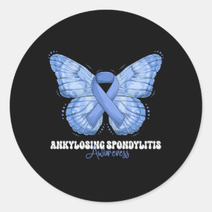 Ankyloserende spondylitis bewustzijn Maand Blauw l Ronde Sticker