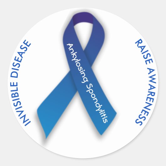Ankyloserende spondylitis ROND Sticker bewustzijn (Voorkant)