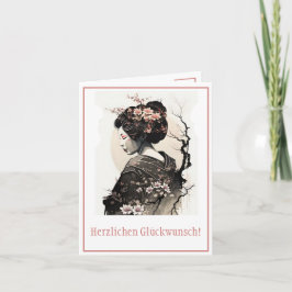 Anmutige japanische Geisha -  Kaart